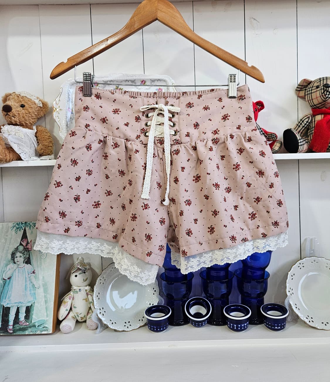 플라워 레이스 레이어드 코르셋 팬츠 상품이미지1