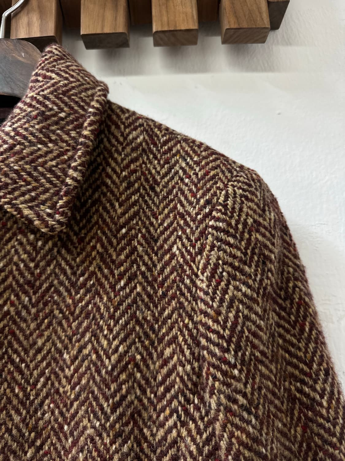 일본빈티지 버진울100% 헤링본 숏 코트 상품이미지2