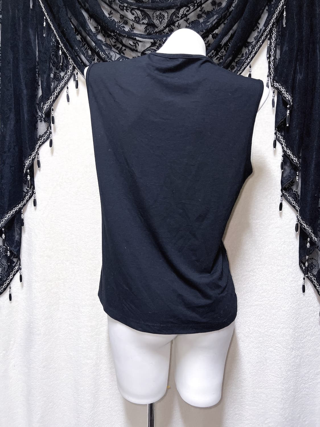 로맨틱고딕 고스 오리엔탈 비즈자수 플라워 시스루 슬리브리스 나시 페어리 상품이미지9