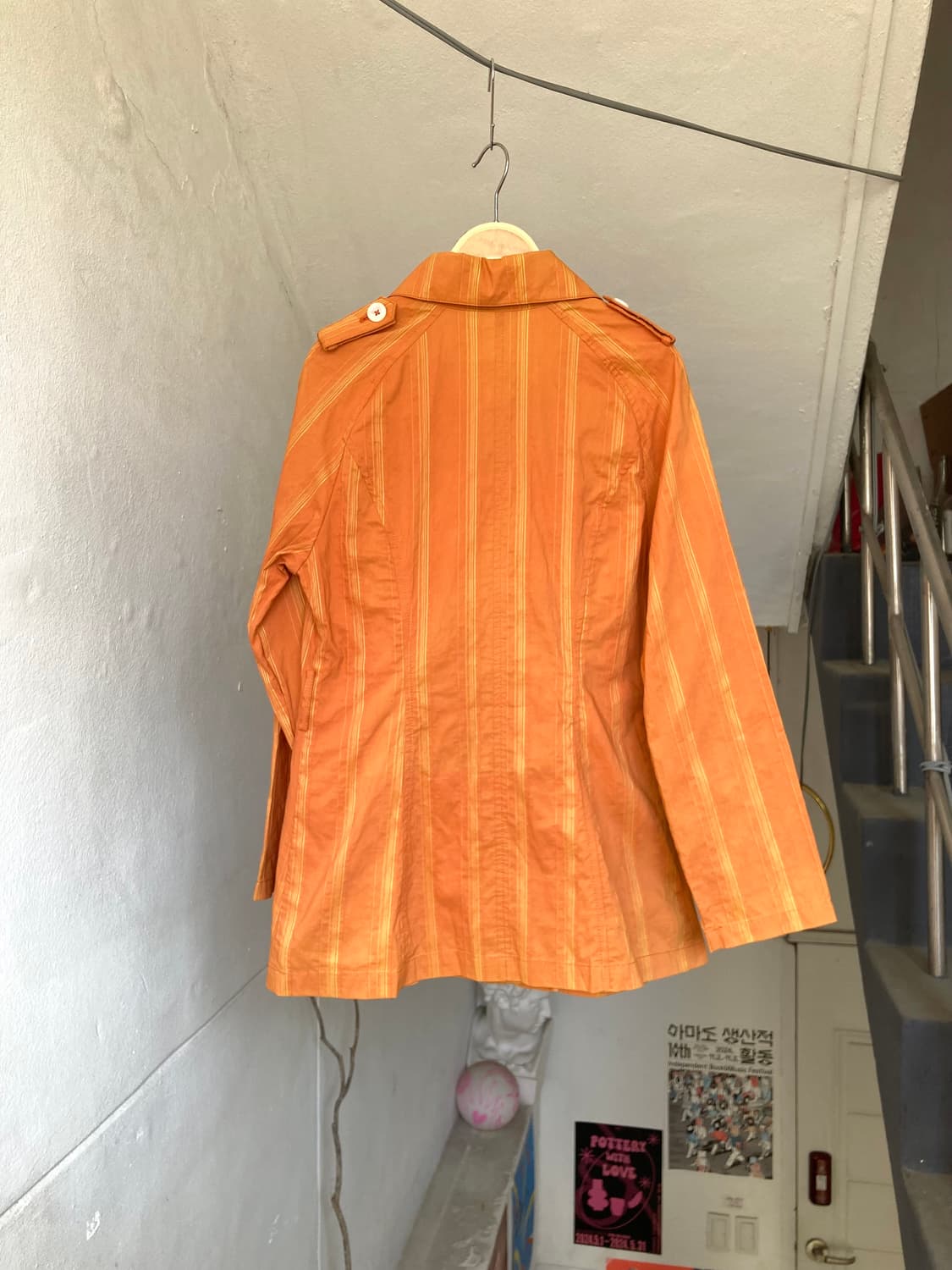 y2k 오렌지 썬라이즈 투버튼 간절기 자켓 상품이미지5