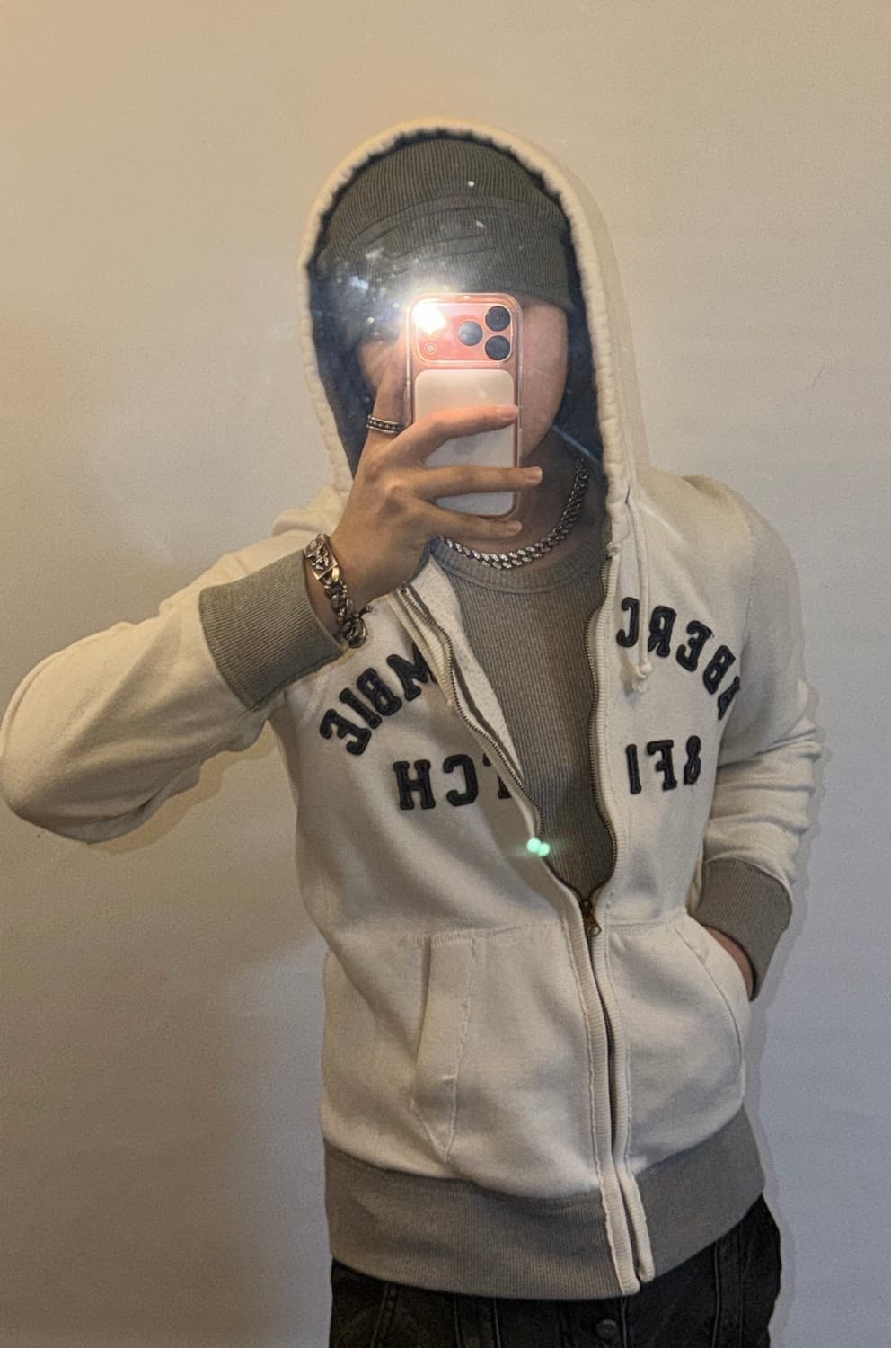 아베크롬비 센터로고 후드집업 상품이미지1