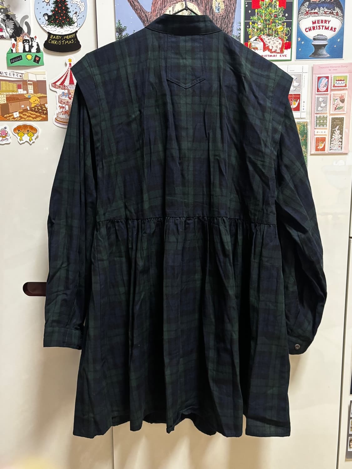 프릭스스토어 벌룬 슬리브 플레어 체크 미니 원피스 - [택/가방 포함] 상품이미지3