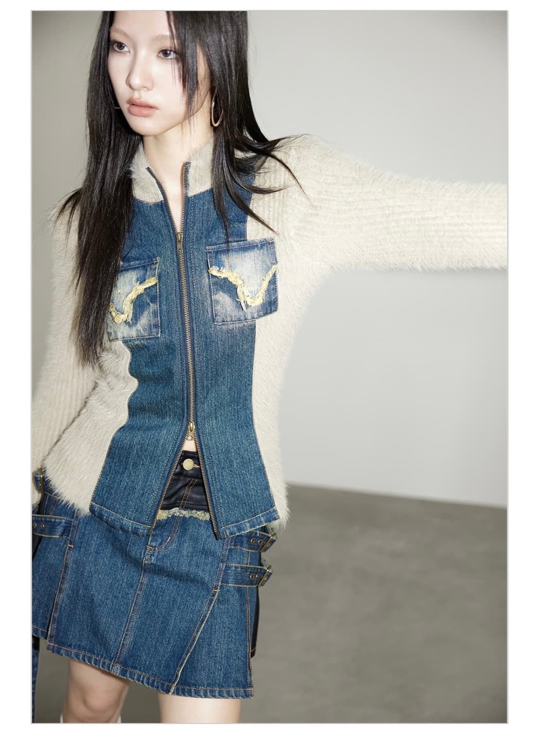 위세임랩 데님 니트 자켓 상품이미지2