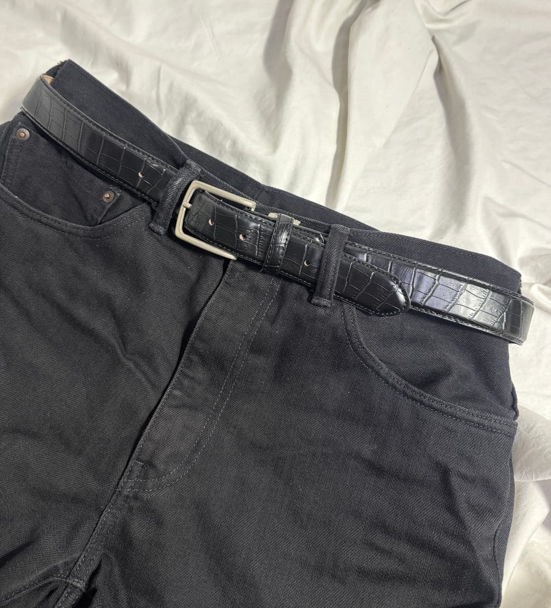 Rocco italy 크로커다일 레더 벨트 상품이미지1