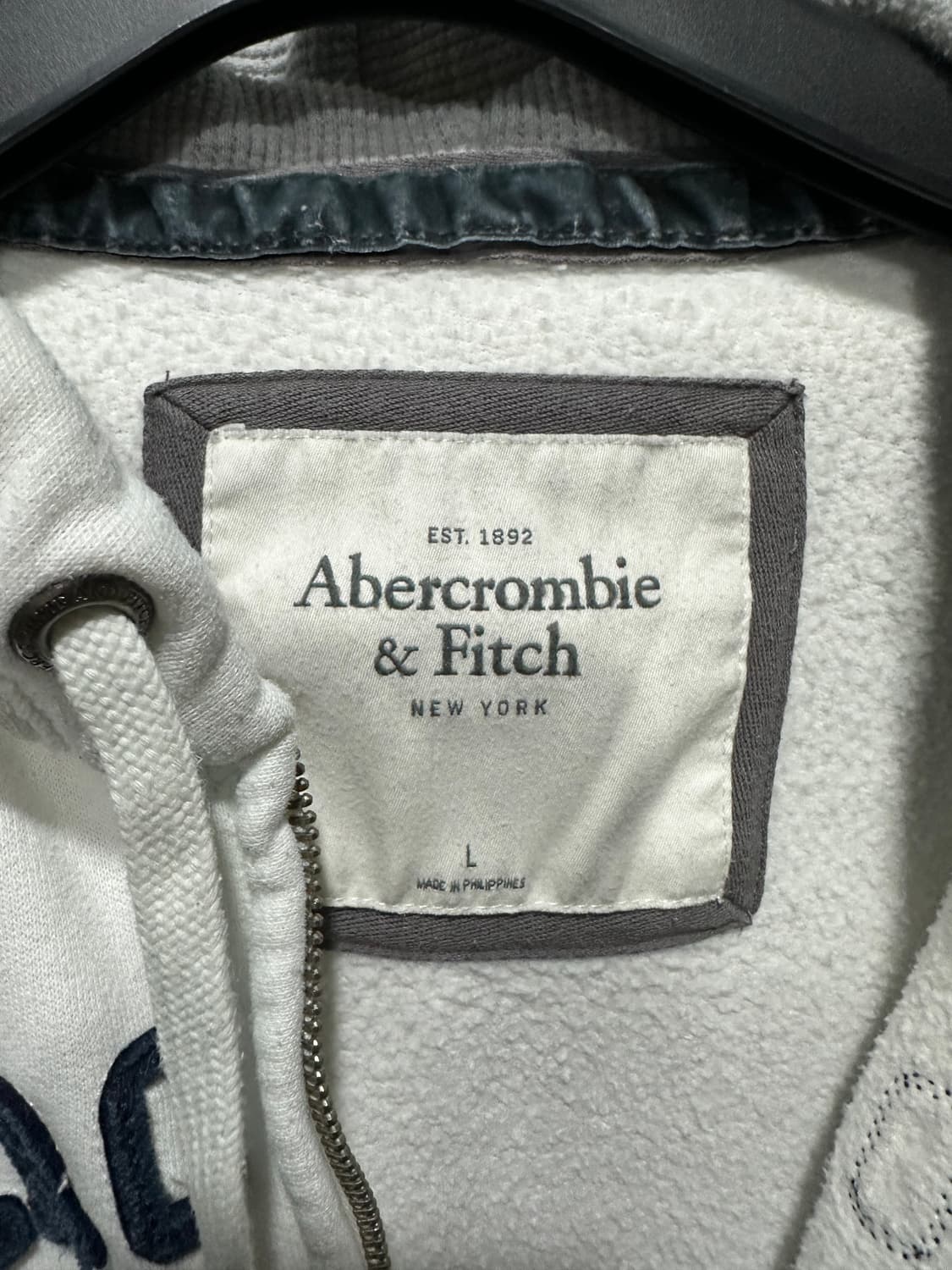 아베크롬비 후드집업 화이트 L 상품이미지3
