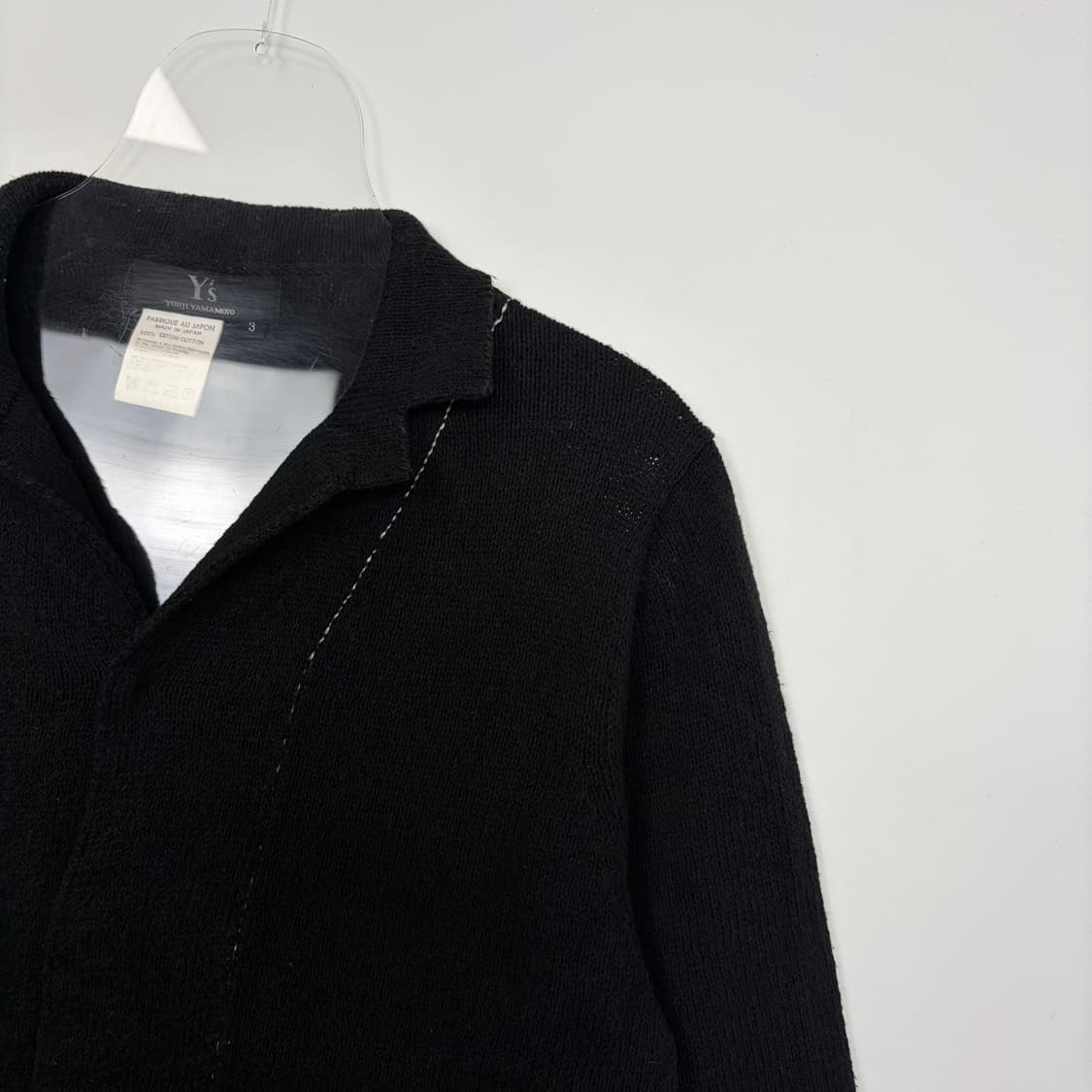 요지야마모토 패턴 반팔 니트 가디건 상품이미지4