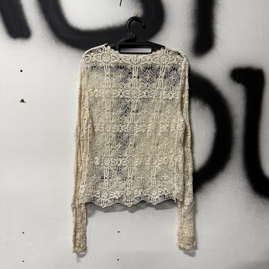 VTG 빈티지 시스루 레이어드 크로쉐 그물 니트 상품이미지2