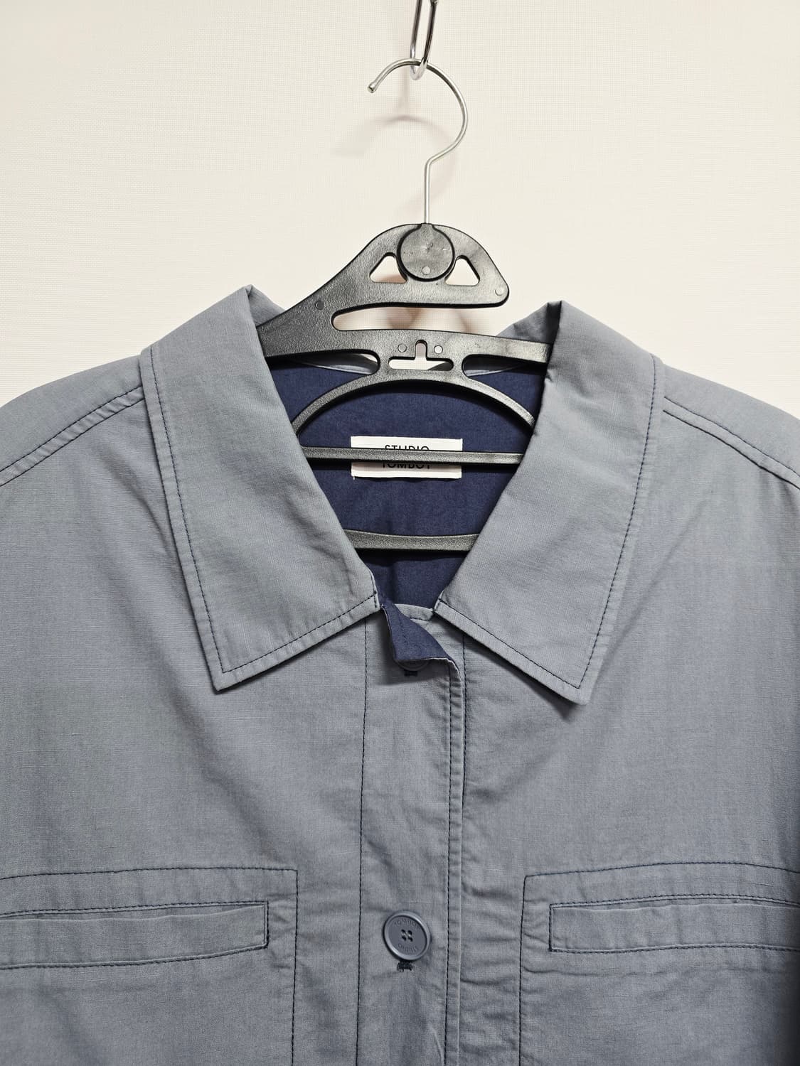 스튜디오톰보이  셔츠 원피스 블루 그레이 상품이미지2