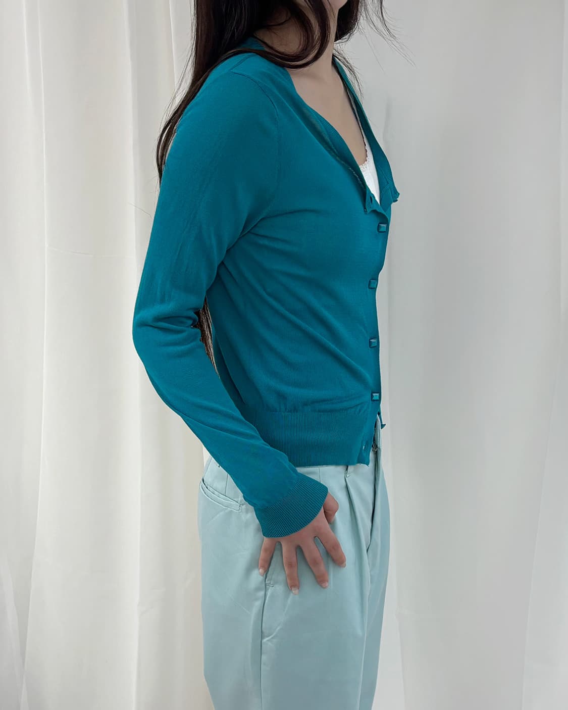 polar emerald diamond button-up cardigan 상품이미지2