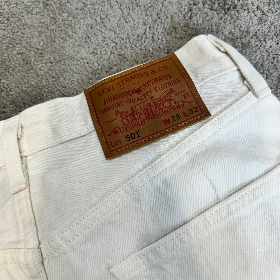 리바이스501 오리지널 화이트 데님 팬츠(28) 상품이미지2