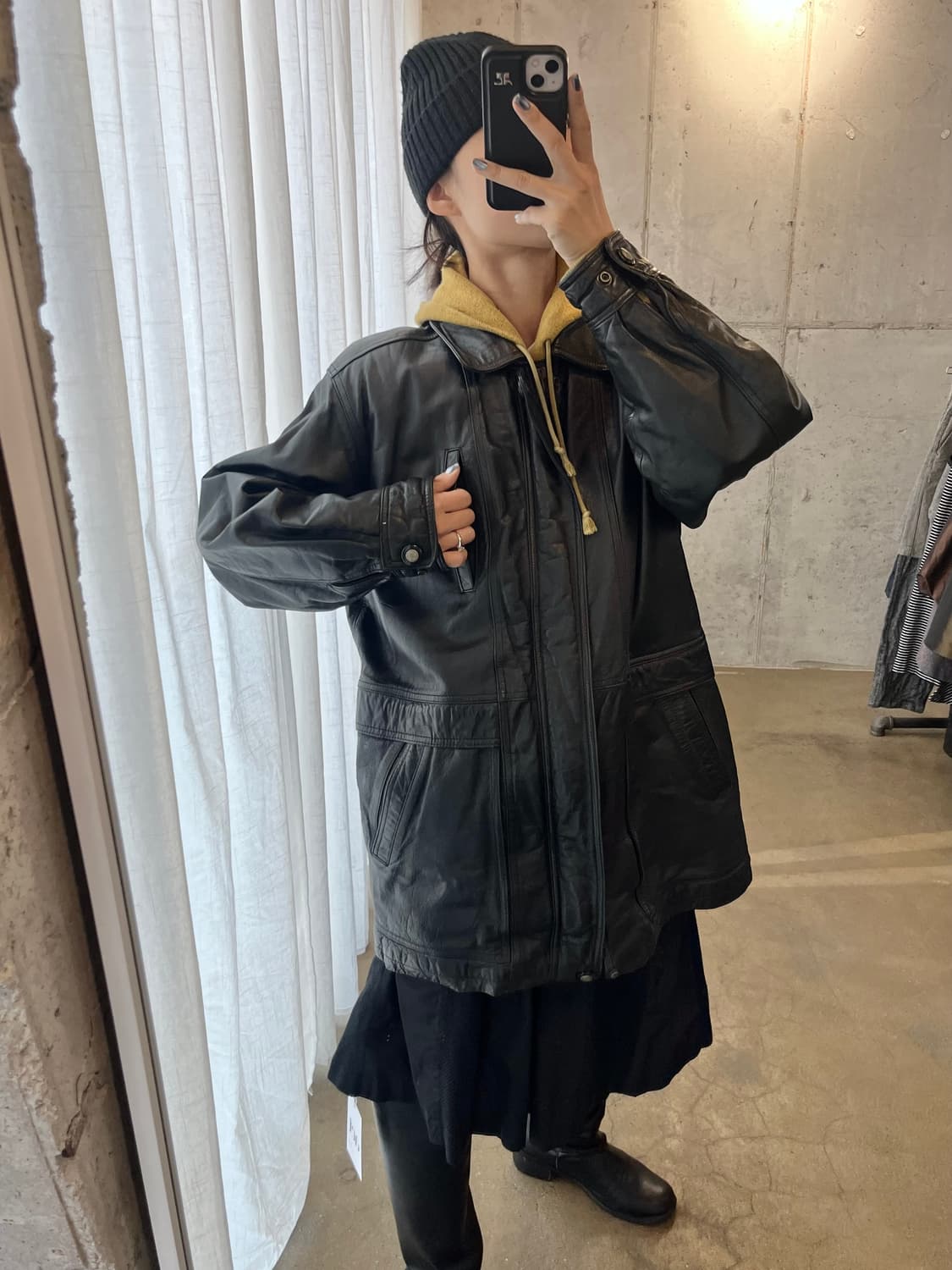 90s lambskin 양가죽 자켓 블랙 상품이미지2