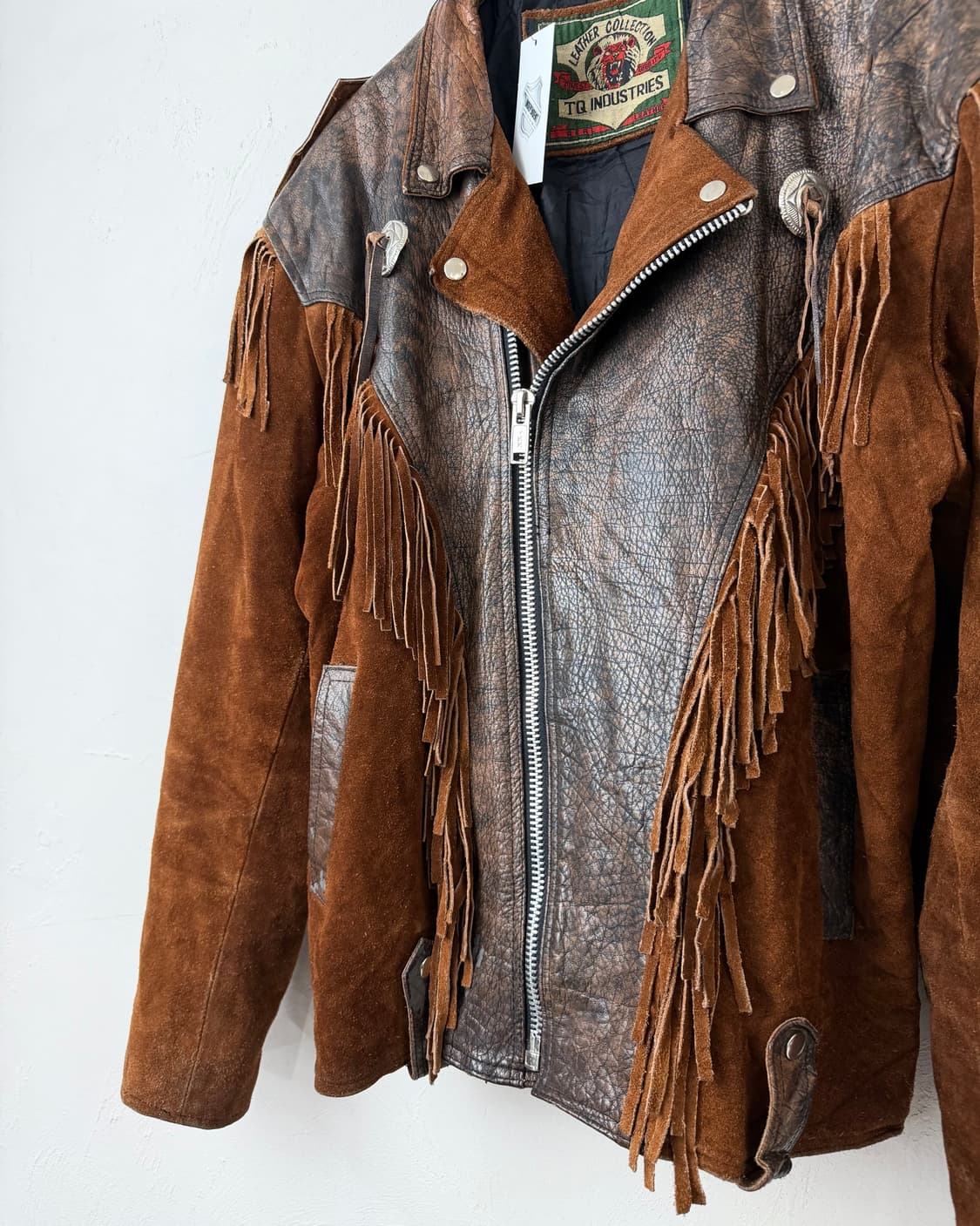 80s 빈티지 웨스턴 프린지 레더 자켓 상품이미지3