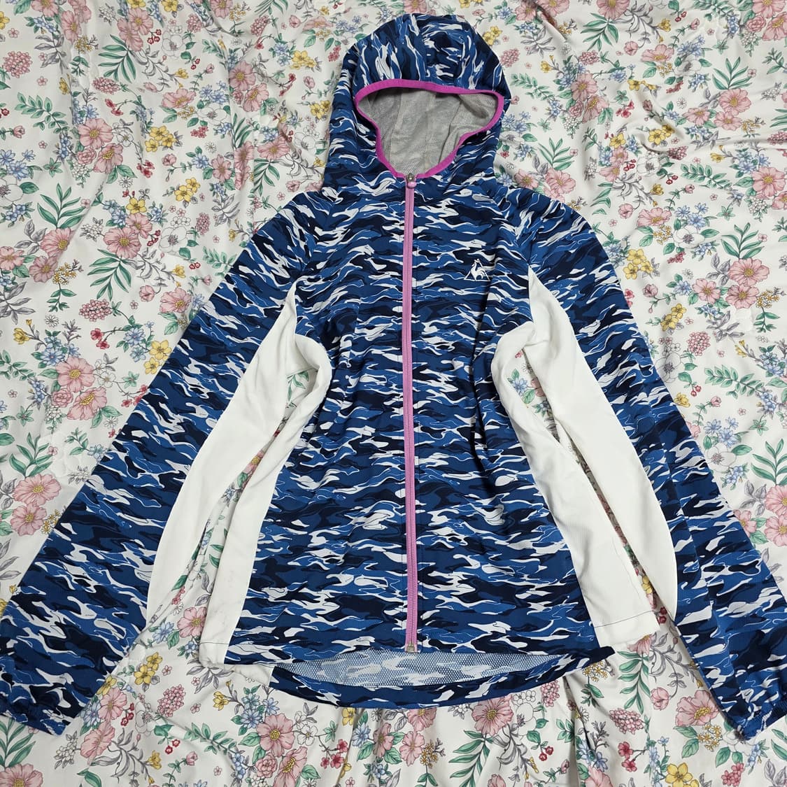 르꼬끄 스포츠 일본판 빈티지) 블루 카모 y2k 10s 바람막이 후드집업 상품이미지2