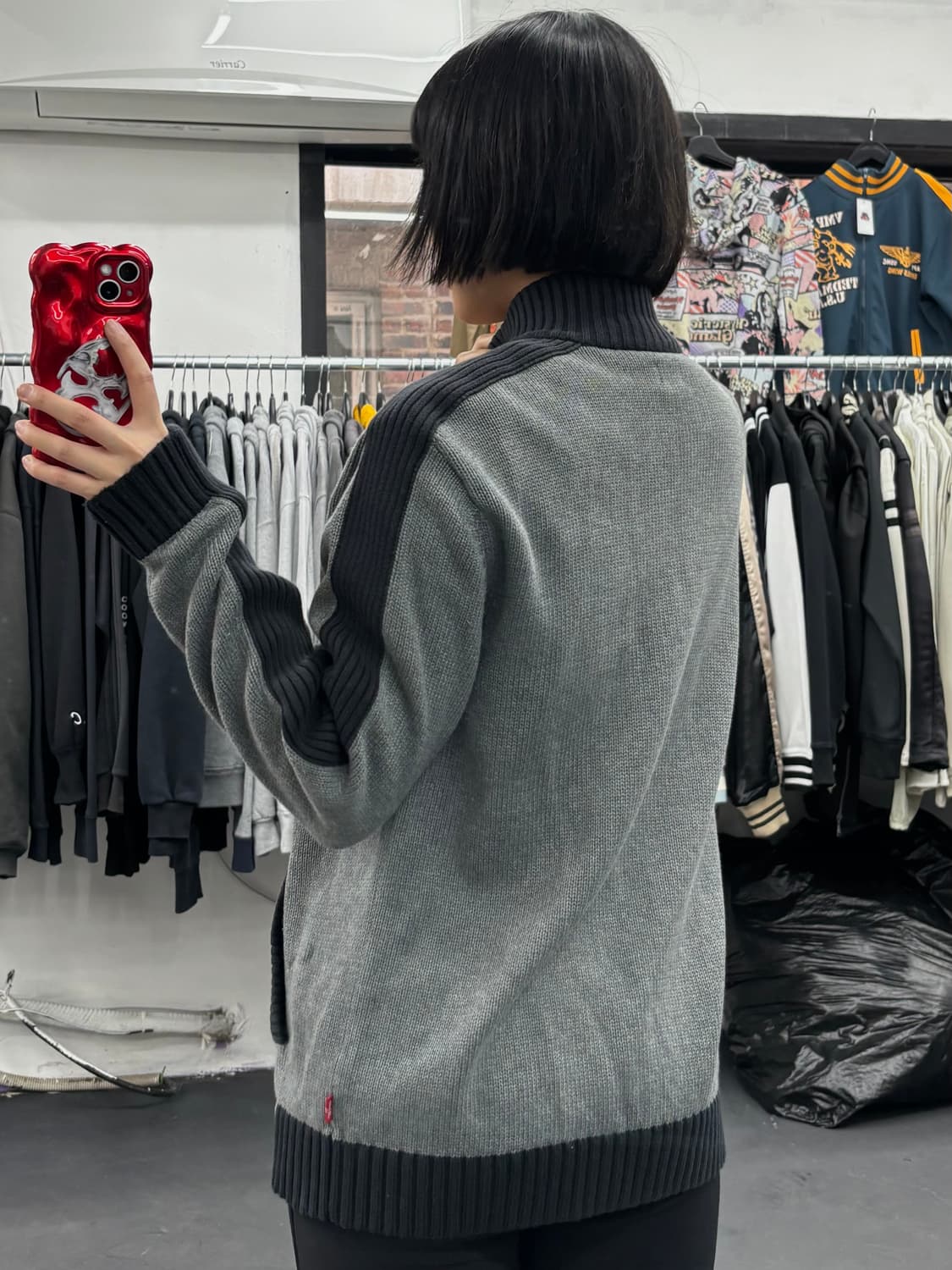 리바이스 빅로고 니트집업 상품이미지4