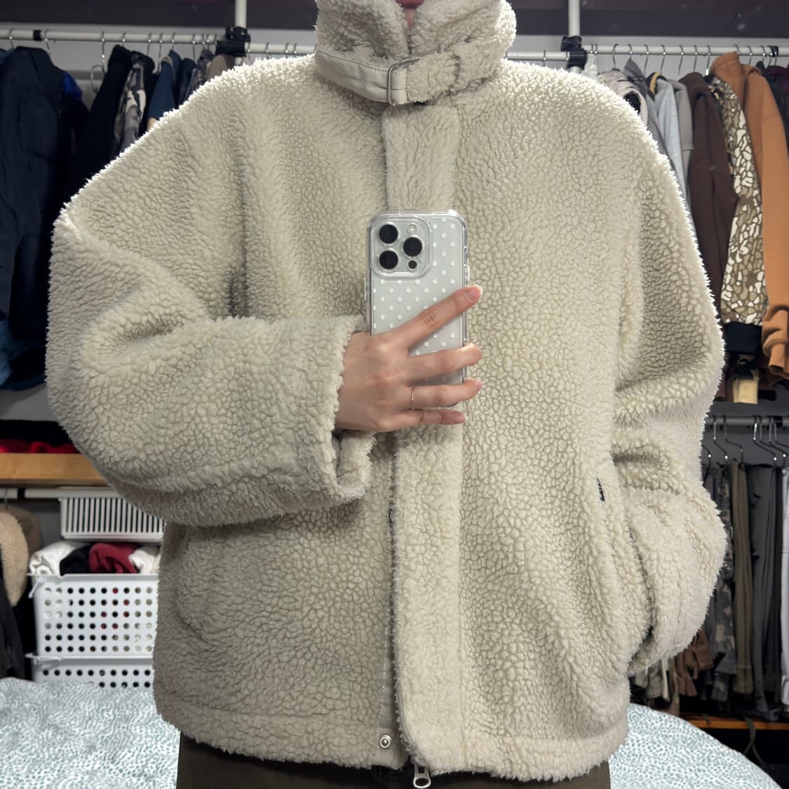 커버낫 보아 플리스 뽀글이 무통 자켓 상품이미지2