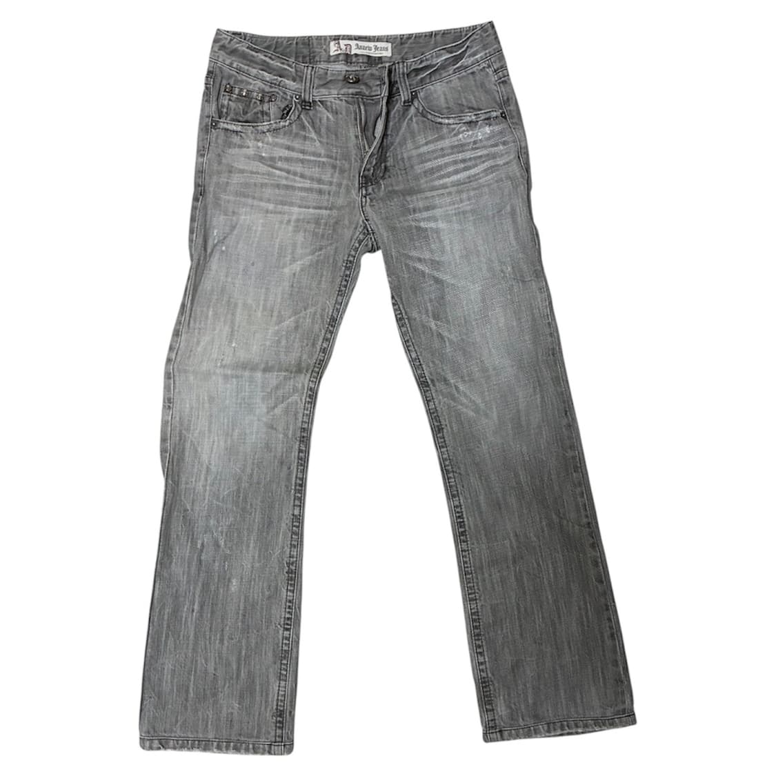 도트 햐골 자수 디테일 데님 팬츠 상품이미지3