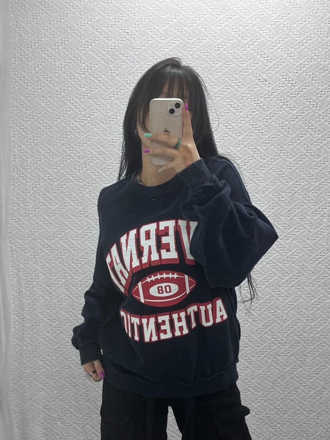 커버낫 아이비 리버스 올드스쿨  키치 빅로고 맨투맨 M C07385 상품이미지2