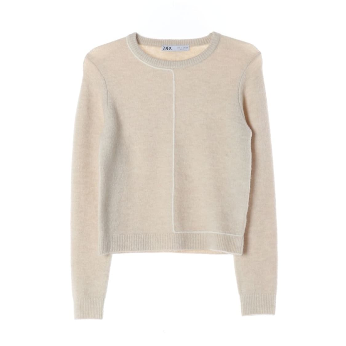 ZARA 오트밀 절개 디테일 울 블렌드 니트 M 상품이미지1