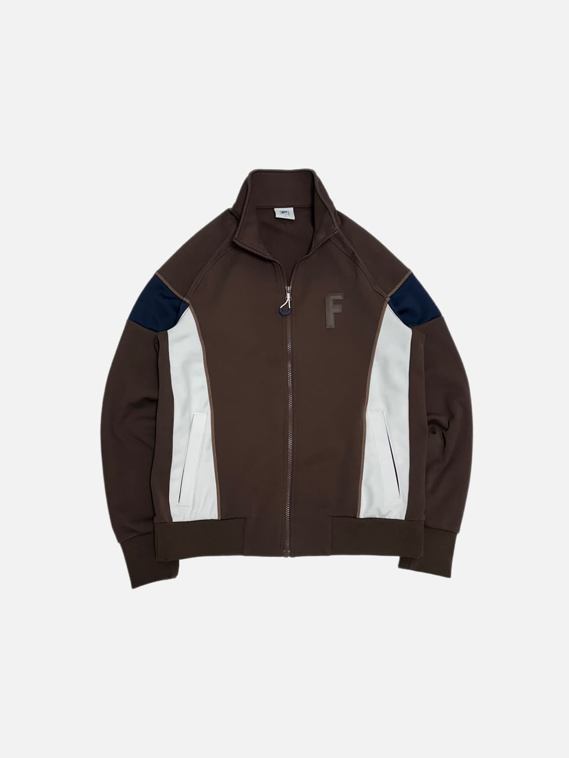 휠라 브라운 배색 플리스 져지 트랙탑 상품이미지1