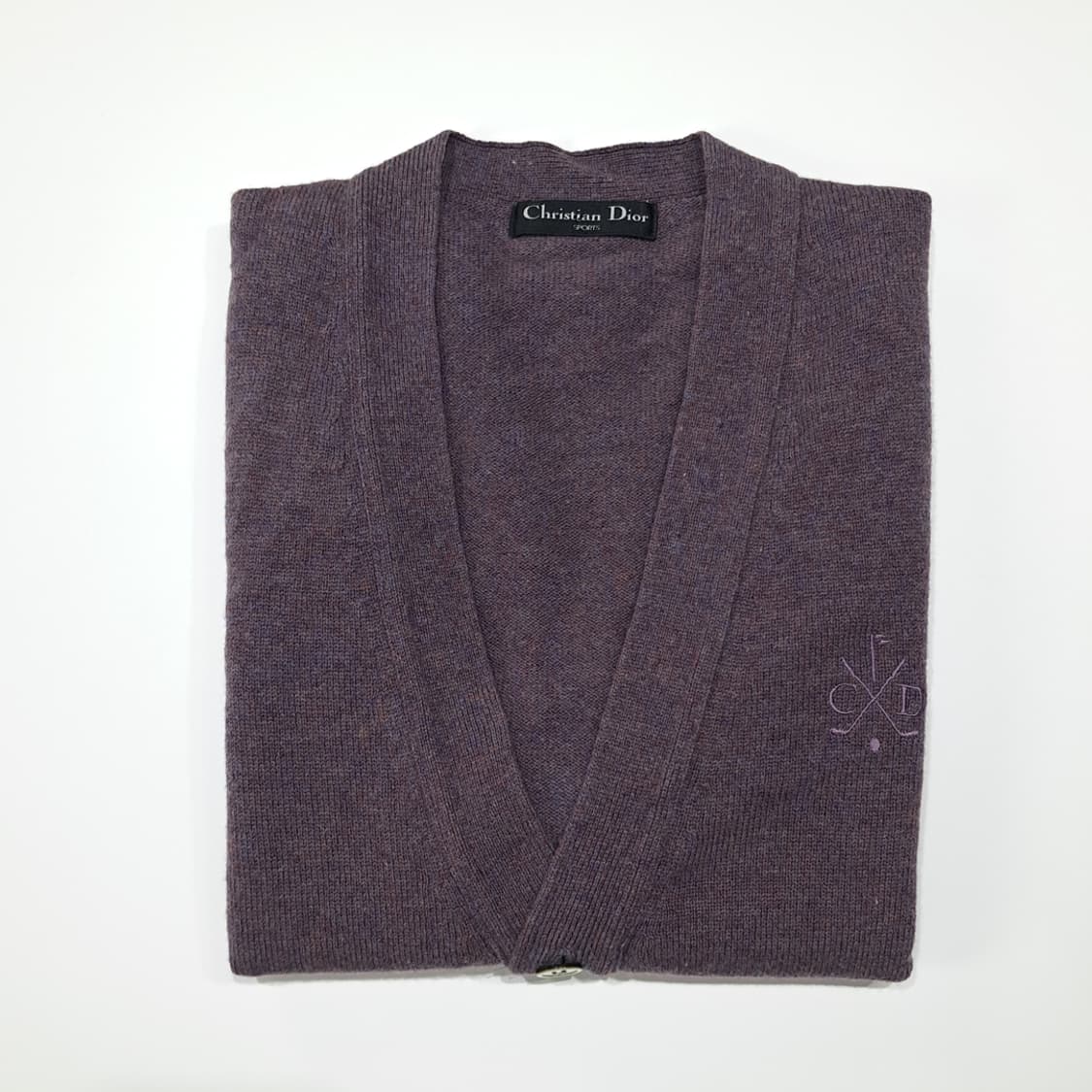 CL871 L 디올 90s 일본판 멜란지 퍼플 브이넥 니트 조끼 상품이미지8