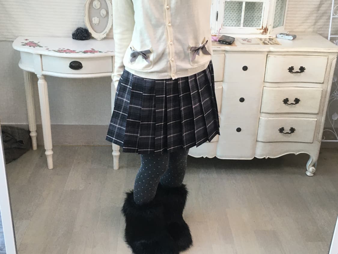 jpn vintage preppy check pleats skirt 상품이미지2