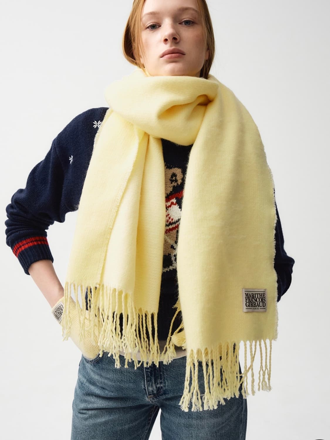 마리떼 프랑소와 저버 Classic Logo muffler yellow  상품이미지4