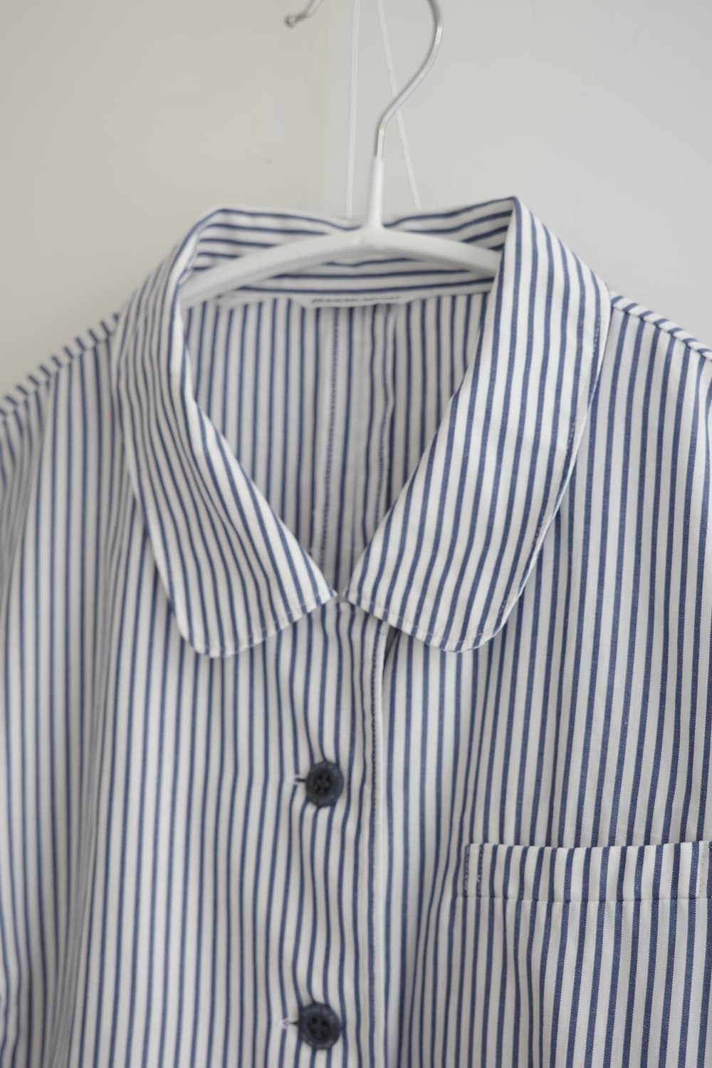 HANAE MORI 둥근 카라 스트라이프 반팔 셔츠 상품이미지6