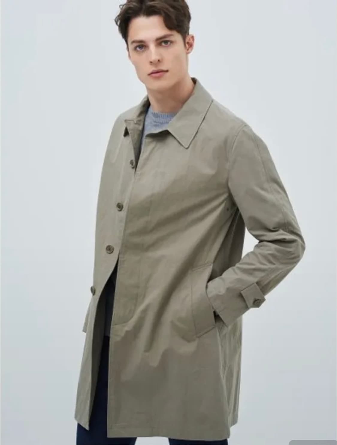 빈폴 카키 솔리드 코튼 맥 코트 상품이미지1