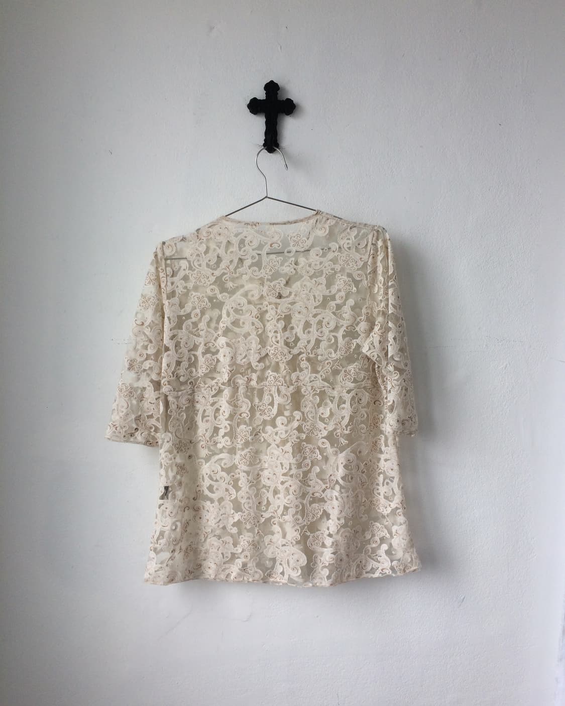 Pattern point see through blouse 상품이미지3