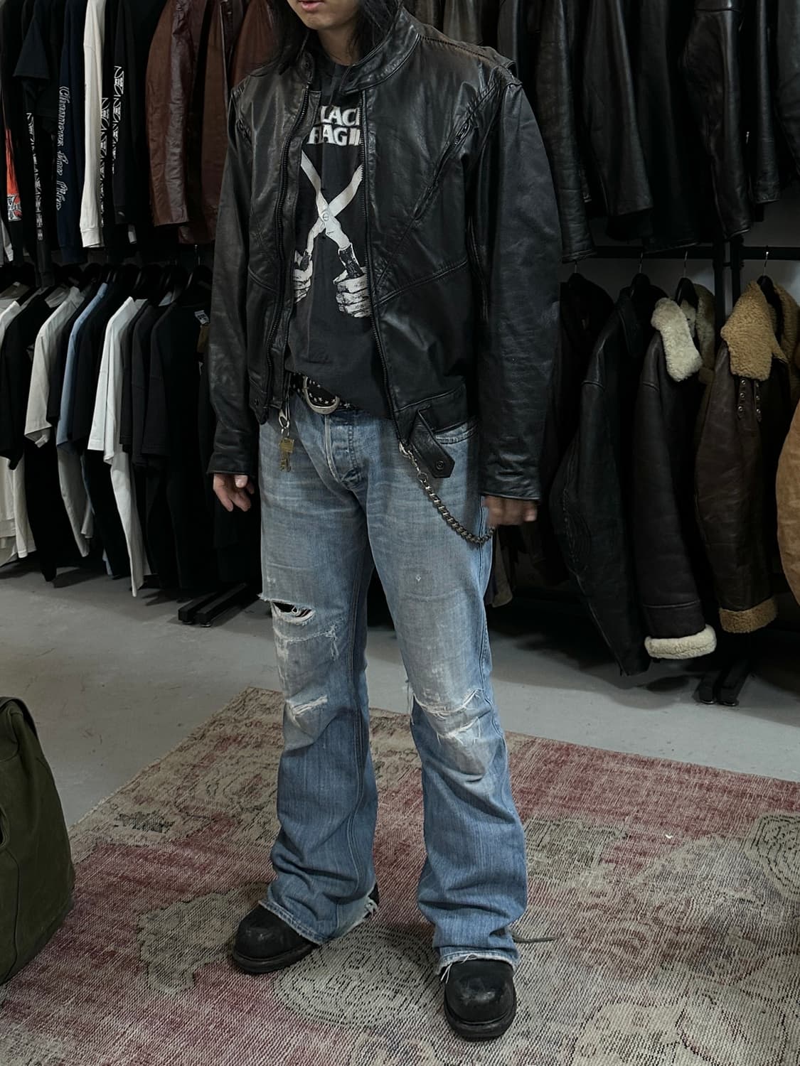 80's 브룩스 레더 모터사이클 레더 자켓 빈티지 레더 자켓 상품이미지2