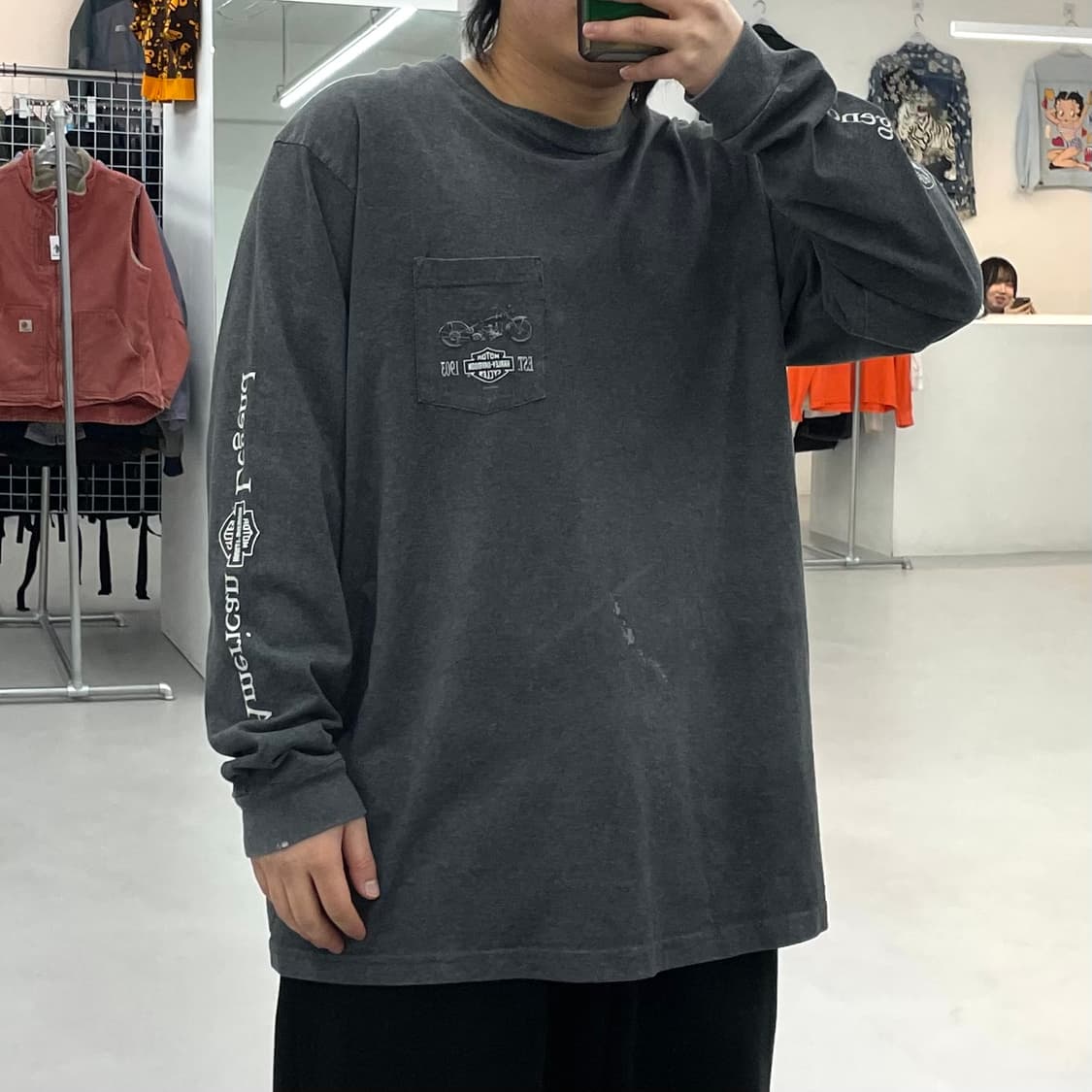 할리데이비슨 00s 바이크 모터싸이클 빈티지 그래픽 롱슬리브 긴팔 티셔츠 상품이미지2