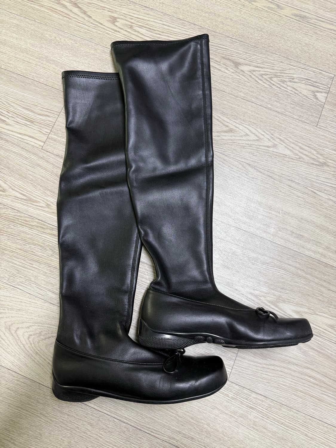 오픈와이와이 부츠 THIGH HIGH BALLET BOOTS, BLACK 상품이미지4