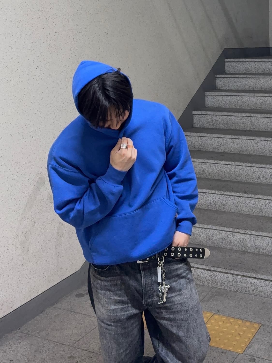 90s 빈티지 러셀 후드 블루 컬러 XL 초레어 상품이미지10