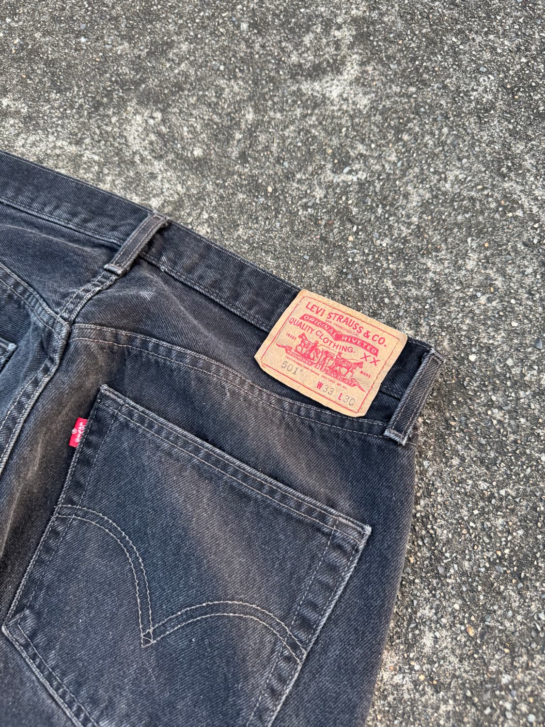 00S 빈티지 리바이스 501 흑청 워싱진 34 상품이미지5