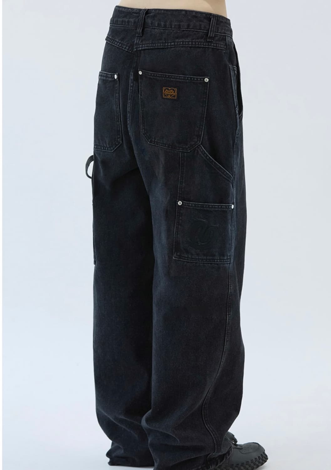 밈더워드로브 하트워크 카펜터 데님팬츠_블랙 상품이미지2