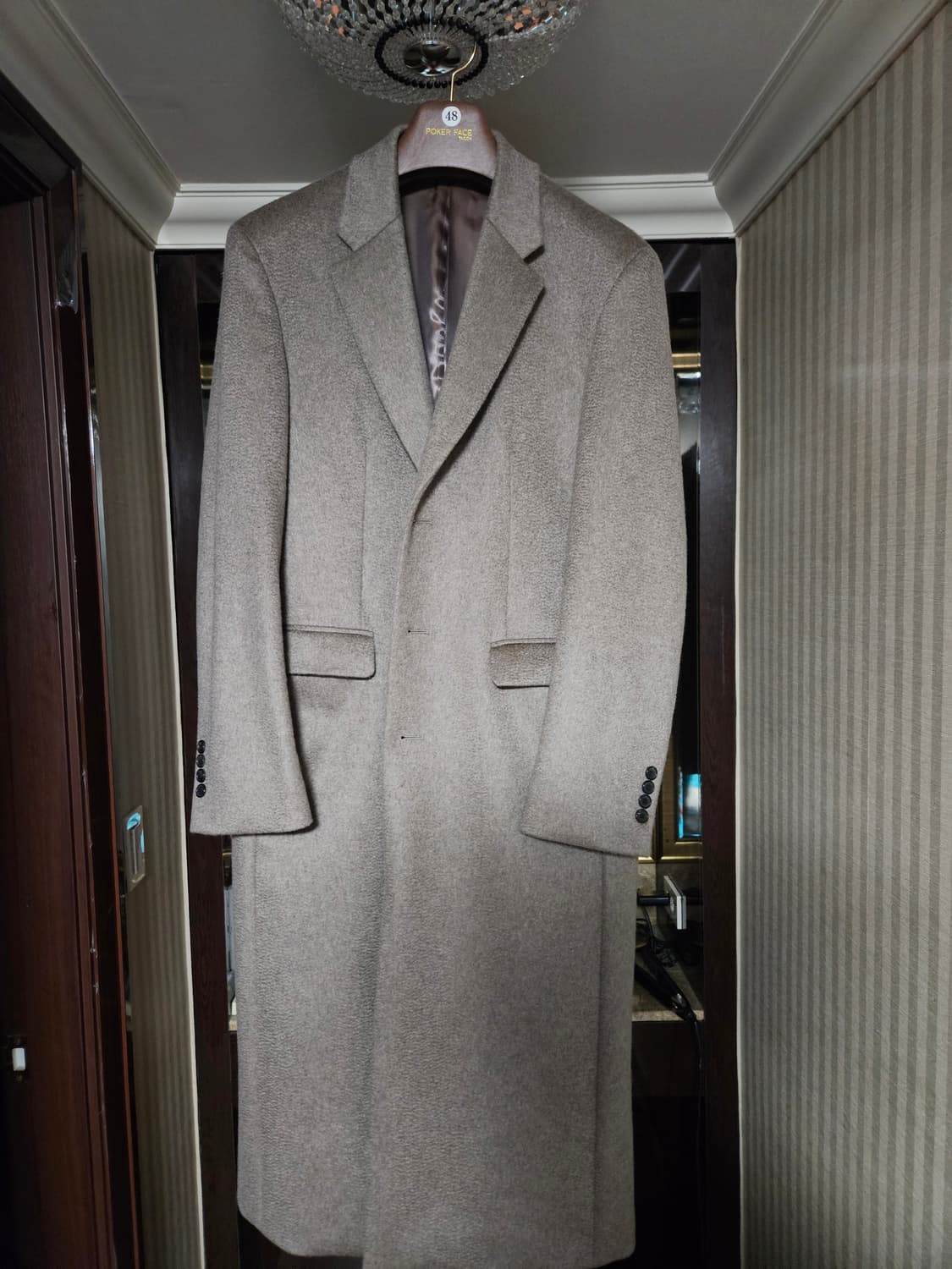 포커페이스 오트밀 싱글코트 48사이즈 캐시미어100% 닥터코트 상품이미지1