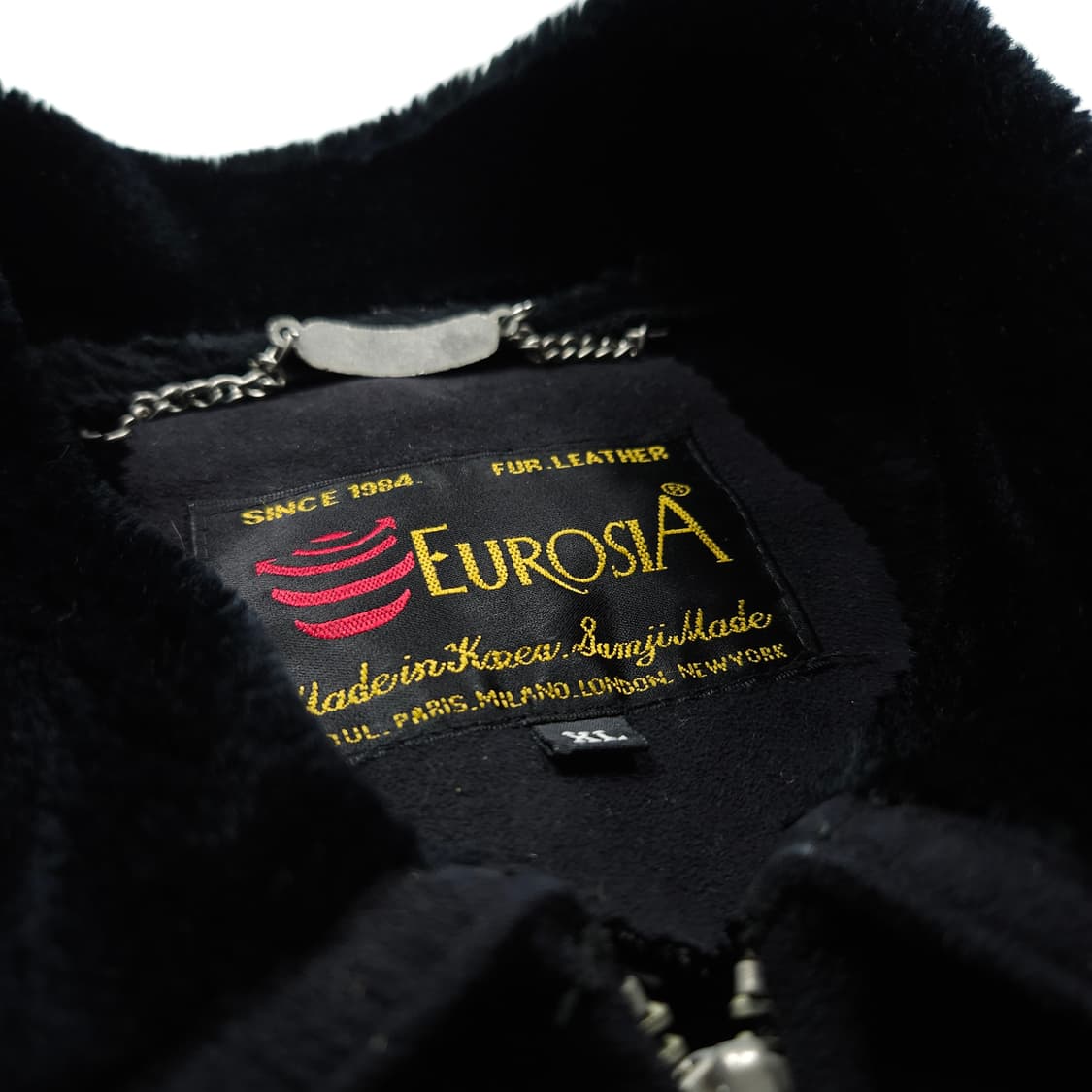 EUROSIA 빈티지 스웨이드 양털 무스탕 블랙 (XL) 상품이미지6