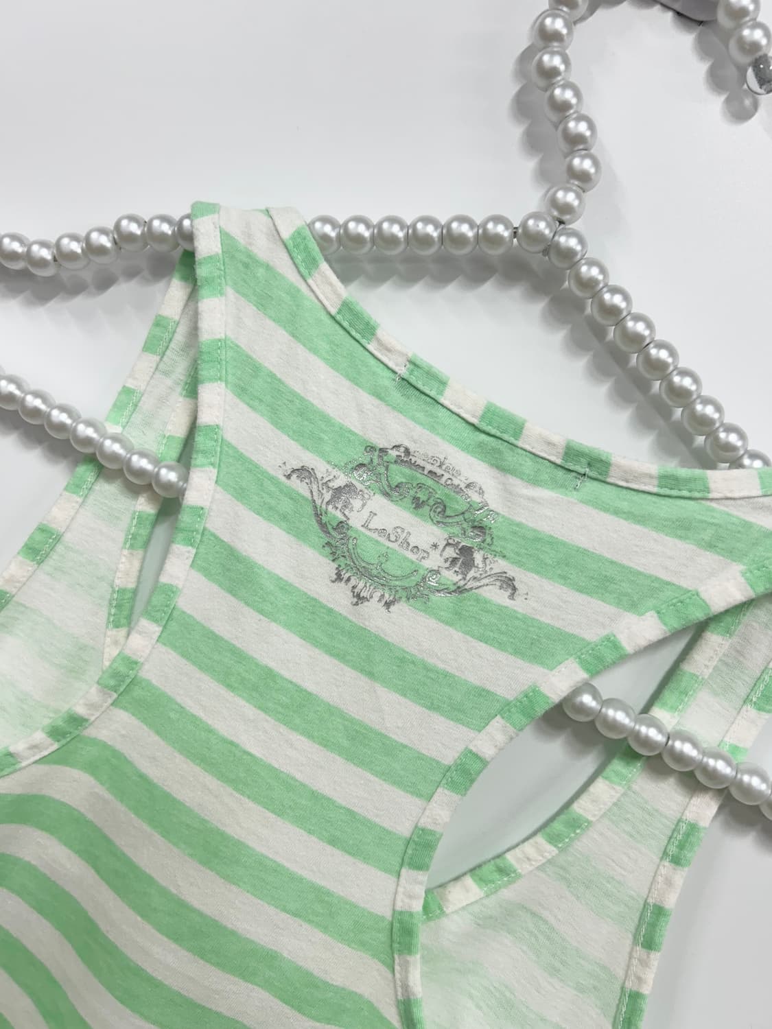 [LeShop] 갸루 스트라이프 레이서백 슬리브리스 상품이미지6