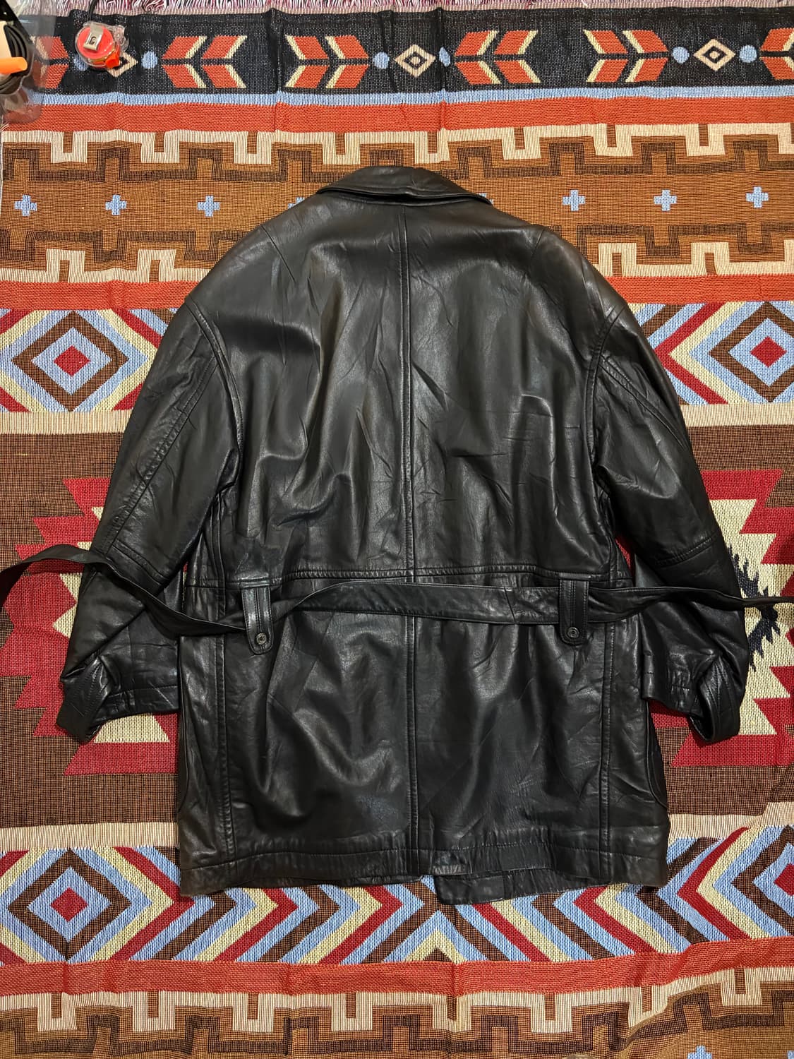 (100-105) 빈티지 카우하이드 벨티드 코트 상품이미지9