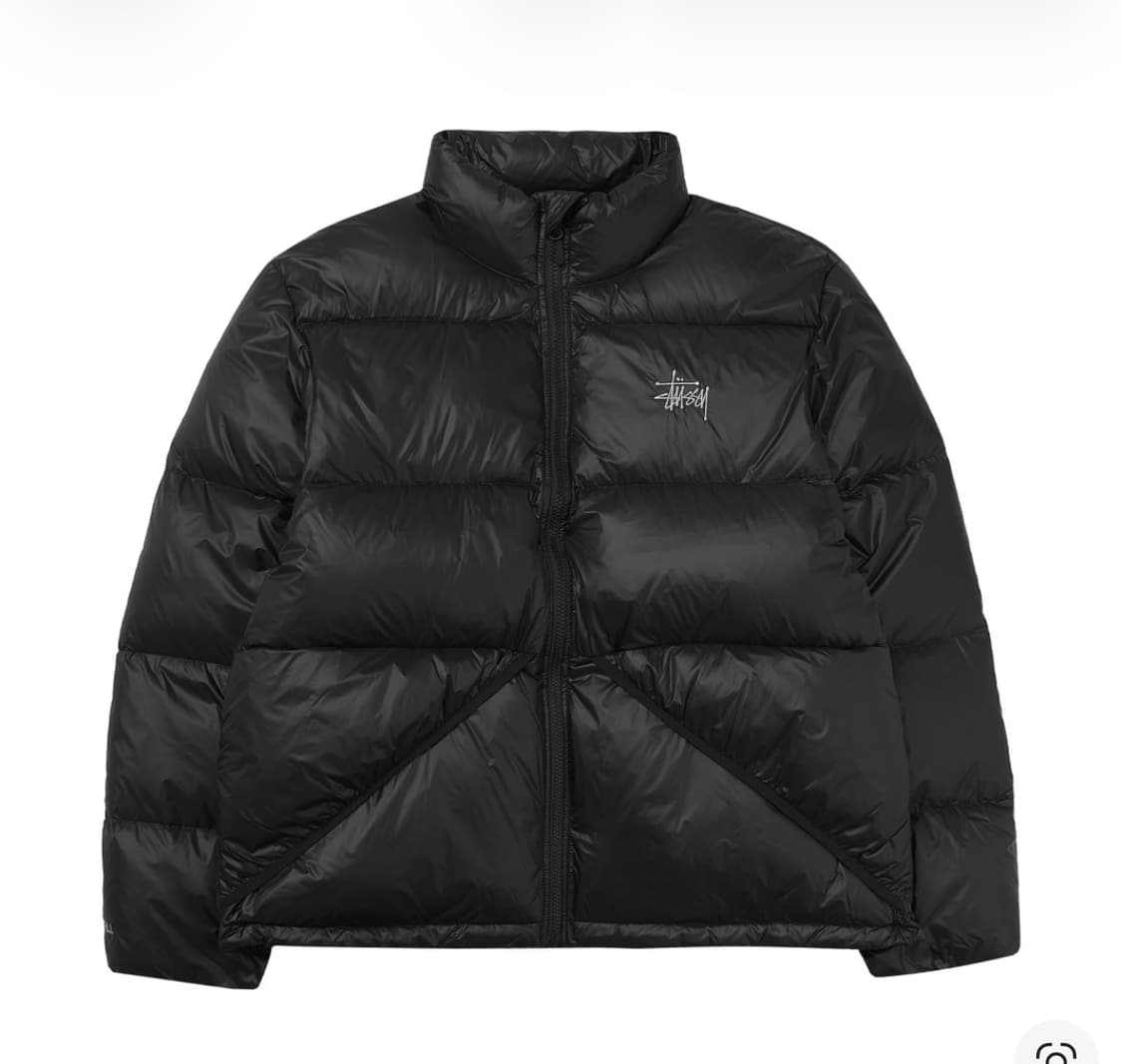 (M, L) 스투시 마이크로 립스탑 다운 자켓 제트 블랙 상품이미지1