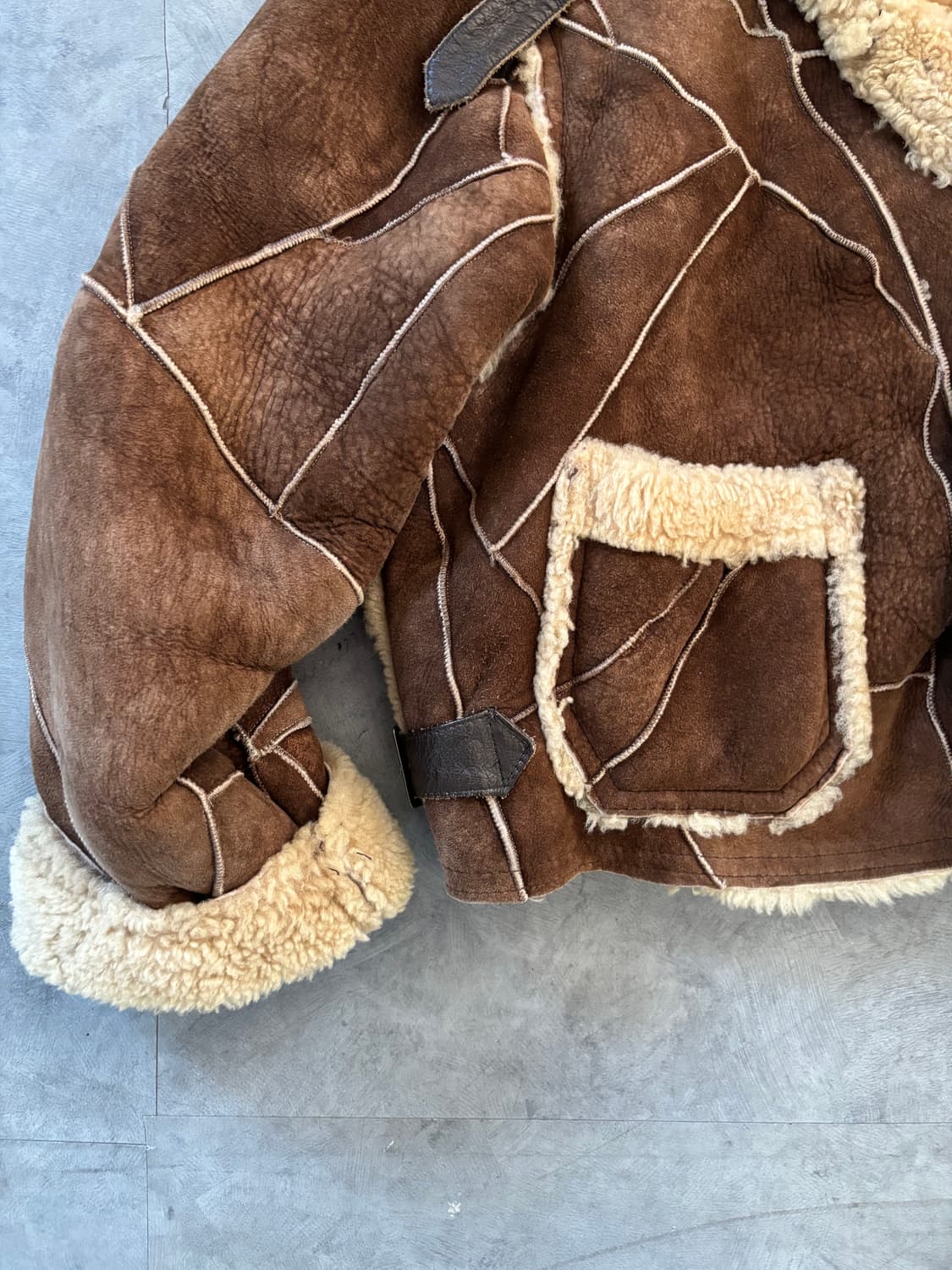 Hysteric Glamour 히스테릭글래머 브라운 패치워크 무스탕 상품이미지7