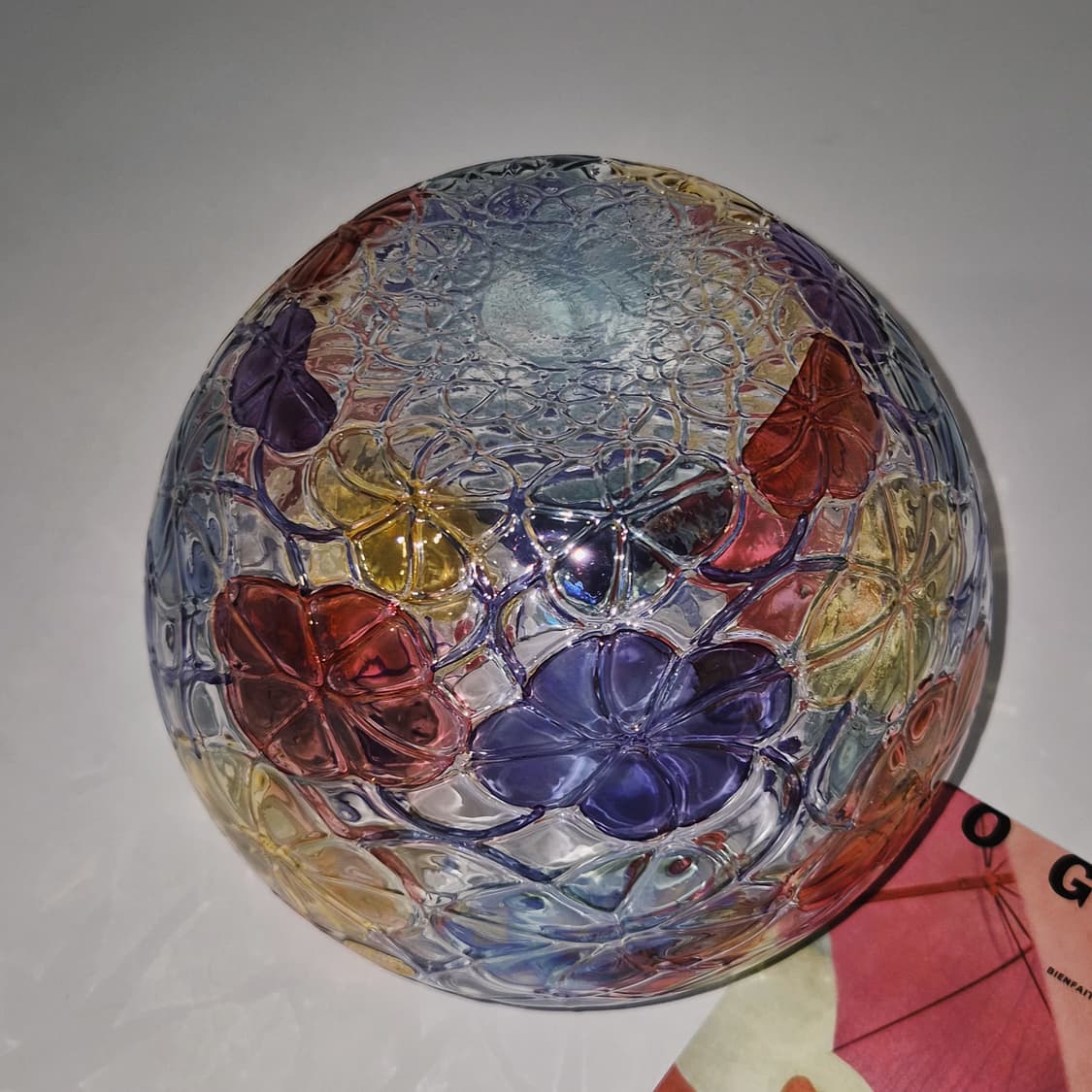 90s 체코 보헤미아 컬러 나팔꽃 구체 대형 화병 상품이미지8