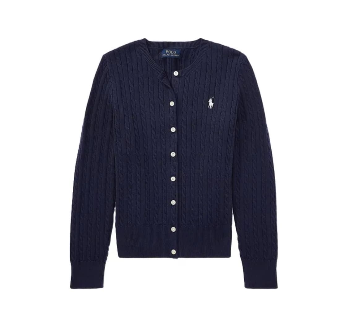 폴로 여성 니트 가디건 네이비 상품이미지1