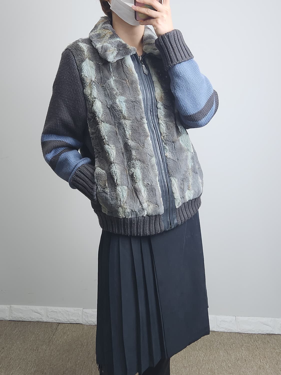 퍼•니트 집업 자켓 상품이미지2