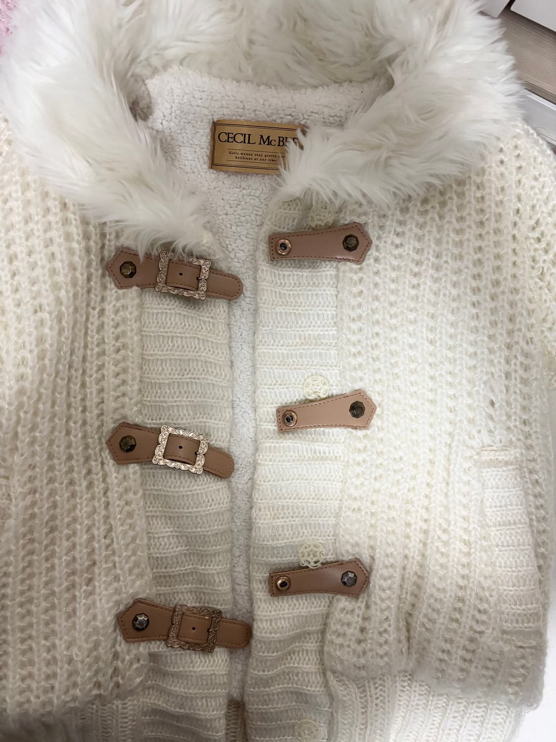 세실맥비 니트 퍼자켓 /스나계달천깔히메갸루걸리양산형로걀 상품이미지3