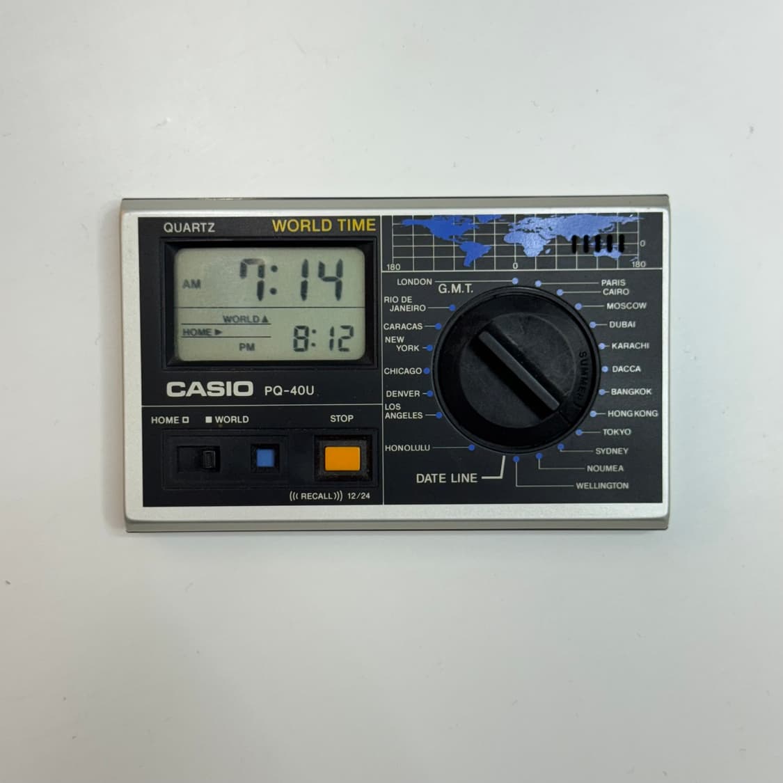 80s) 빈티지 카시오 PQ-40U 월드타임 빈티지 탁상시계 상품이미지2