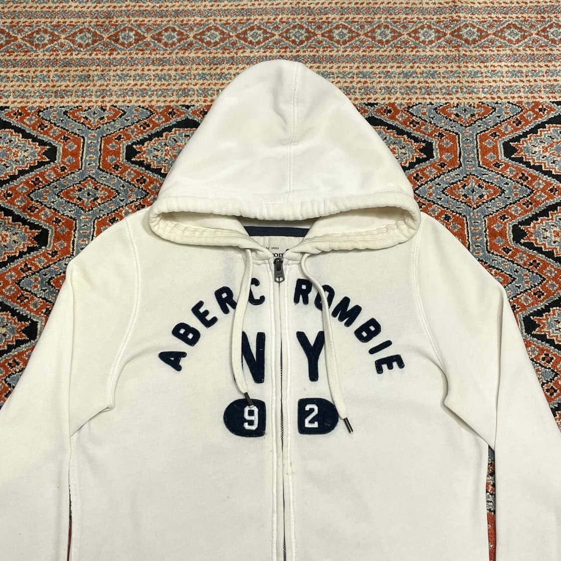 아베크롬비 스펠로고 화이트 기모 후드집업 여성M 상품이미지2