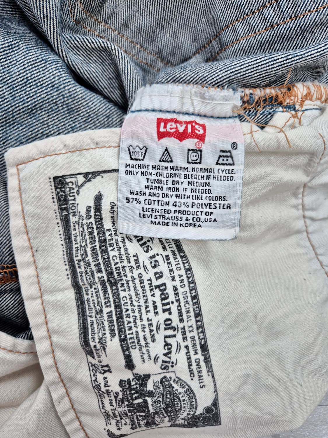 Levis 501 스트레이트핏 데님 팬츠 W32 L86 상품이미지5