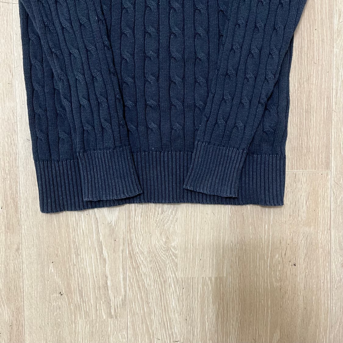 US폴로 여성 로고 꽈배기 카라 니트 S(90) 상품이미지7