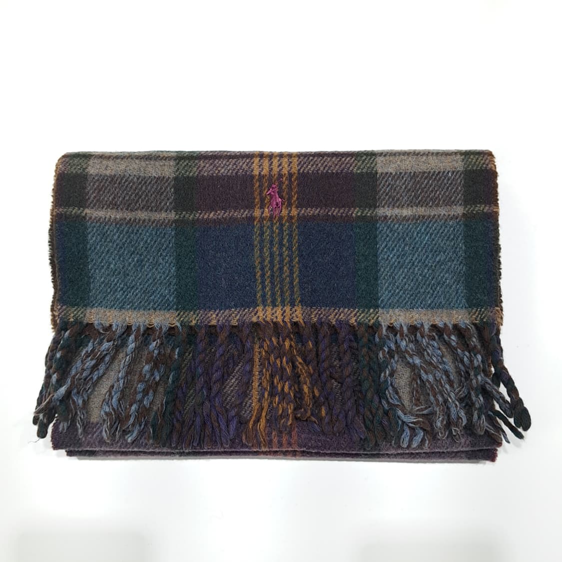 MX434 폴로 이태리판 램스울 양면 타탄 브라운 머플러 목도리 상품이미지7